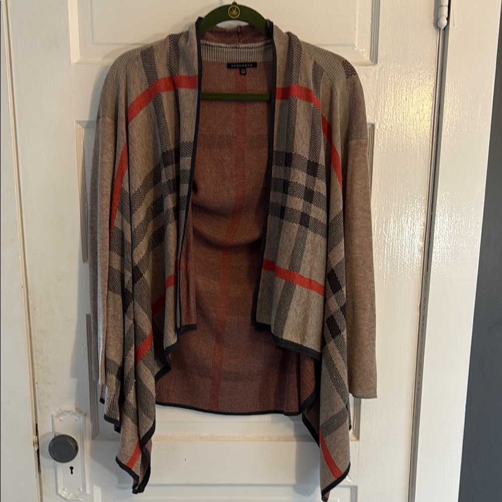 Staccato Red and Cream Color-Block Cardigan